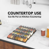 4-Tier Drawer Spice Organizer Set with 28 Glass Jars & 386 Labels – Metal In-Drawer Spice Rack System