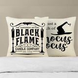 Halloween Pillow Covers – Set of 4 Farmhouse Style Decorative Cushion Cases (18x18 Inches, Hocus Pocus Halloween Home Décor)