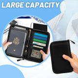 RFID Blocking Passport Holder Travel Wallet – Family Travel Document Organizer (Black)