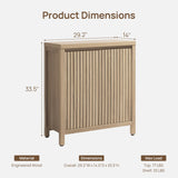 Sicotas Sideboard Buffet Cabinet with Storage – Fluted Credenza Console with Adjustable Shelves, Reclaimed Light Oak (2-Piece Set)