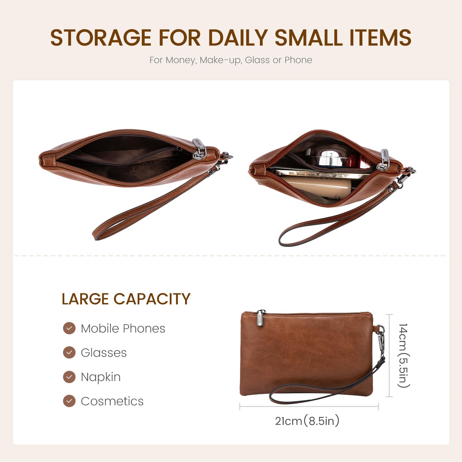 LOVEVOOK Vintage Leather Laptop Tote Bag for Women – 15.6” Large Capacity Work & Business Shoulder Handbag (Dark Brown)