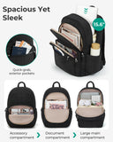 BAGSMART College Laptop Backpack for Women with Quilted Design, Water-Resistant Bookbag for 15.6 Inch Laptop