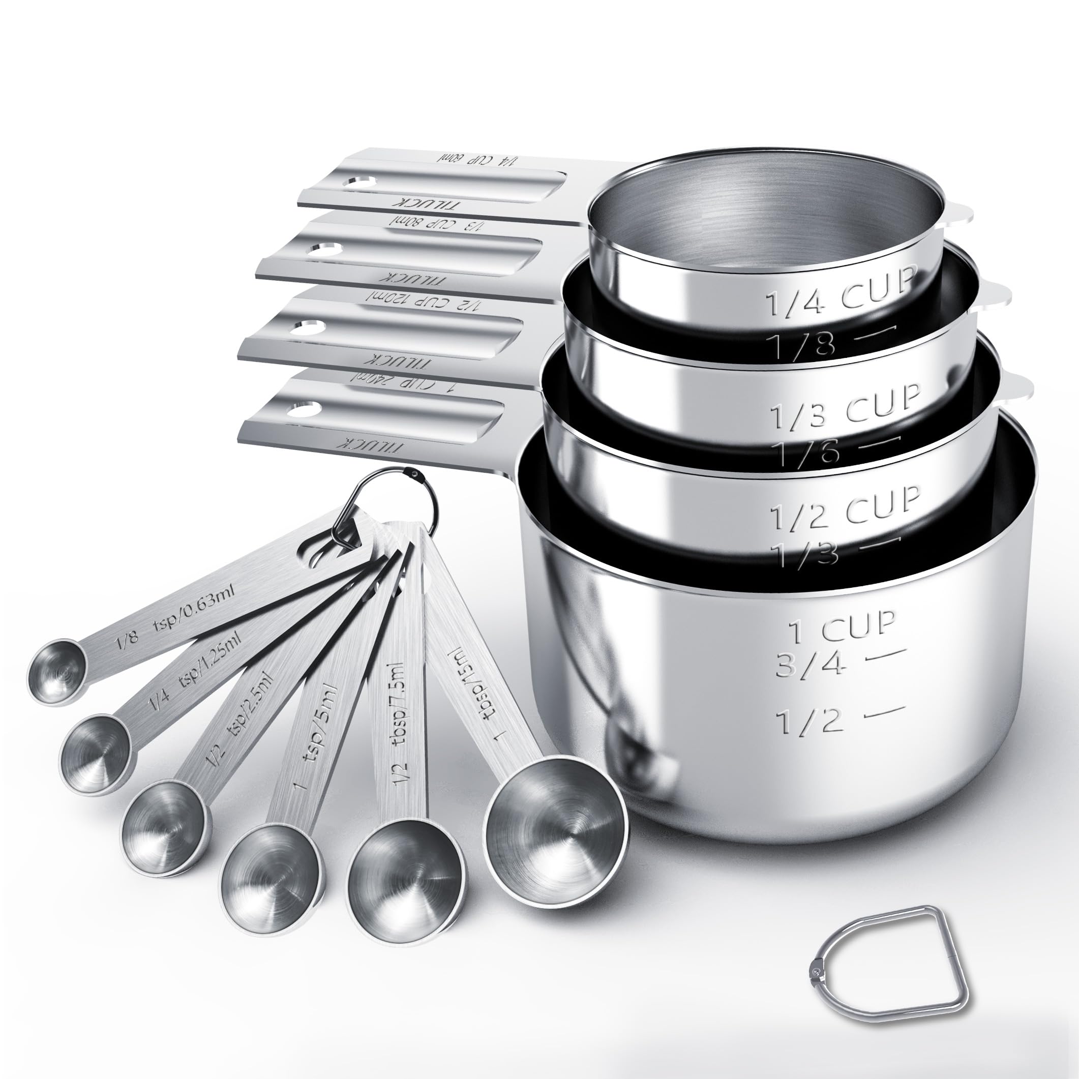 Stainless Steel Measuring Cups & Spoons Set – 10-Piece Precision Kitchen Measuring Tools