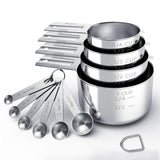 Stainless Steel Measuring Cups & Spoons Set – 10-Piece Precision Kitchen Measuring Tools
