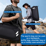 Wolfilist 58L Large Gym & Travel Duffle Bag with Shoe Compartment and Wet Pocket – Waterproof Sports Bag (Black)