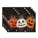 Black Halloween Dining Placemats – Set of 4 Stylish 100% Polyester Table Mats by Artoid Mode (18x12”)