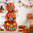 Trick or Treat Pumpkin Lantern – Color-Changing LED Jack-O’-Lantern Stack Light, Battery Operated Halloween Decoration (Resin Design)
