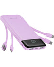 10000mAh Portable Power Bank with Built-in Cables – Slim Multi Device Charger with LED Display & 6 Outputs for iPhone, Samsung & USB Devices