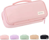Green Large-Capacity Pencil Case with Carry Handle