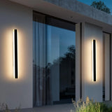 [2pcs Dimmable Wall Light] 1pc/2pcs Dimmable Modern Outdoor Wall Light | 10%-100% Dimmable Outdoor Wall Sconce with Remote Control | 3000k-6000k Black Outdoor Exterior Lights Linear Long Porch Lights - PulinGO