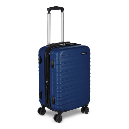 Amazon Basics 21-Inch Expandable Hardside Carry-On Luggage with Spinner Wheels – Navy Blue