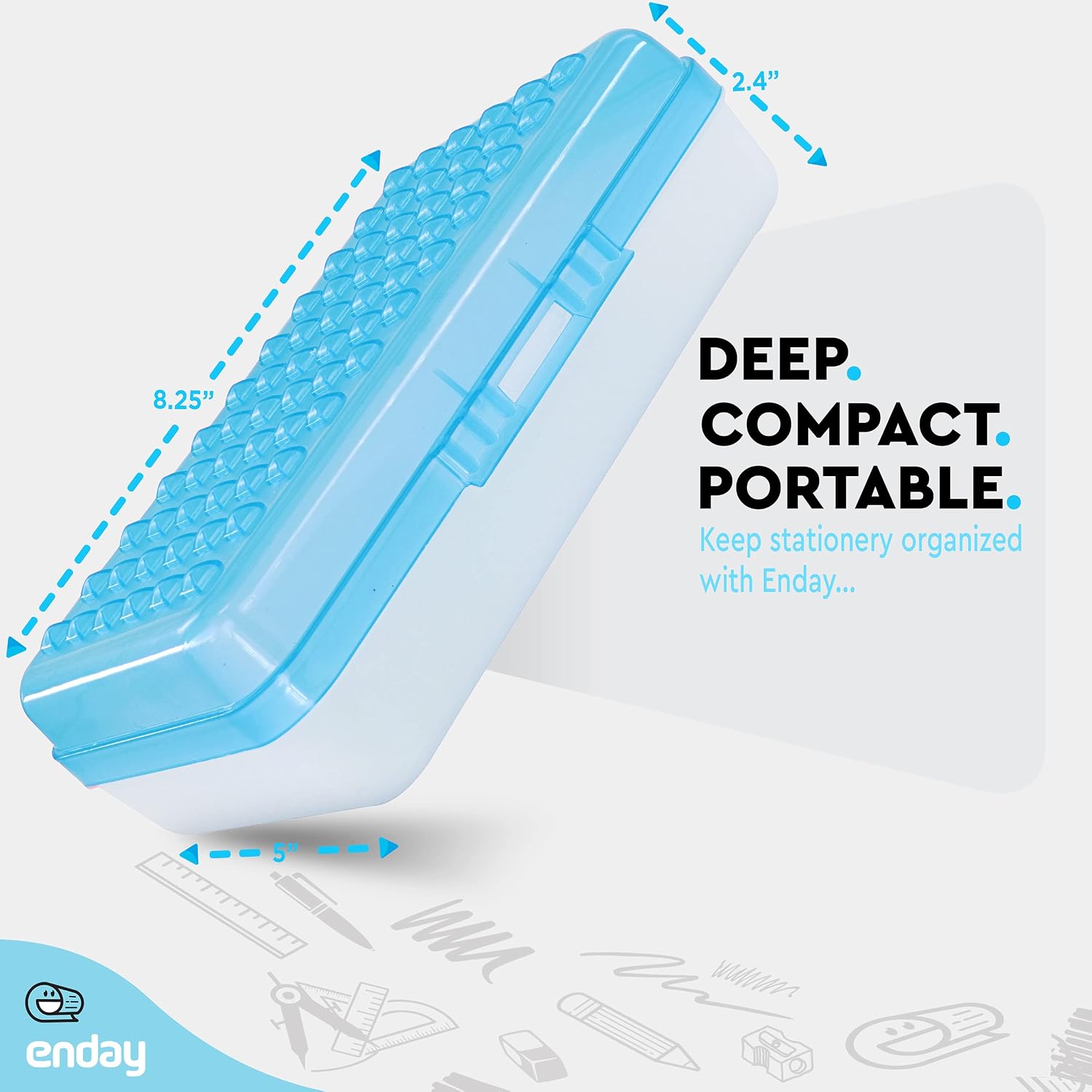 6-Pack Assorted Stackable Plastic Pencil Boxes