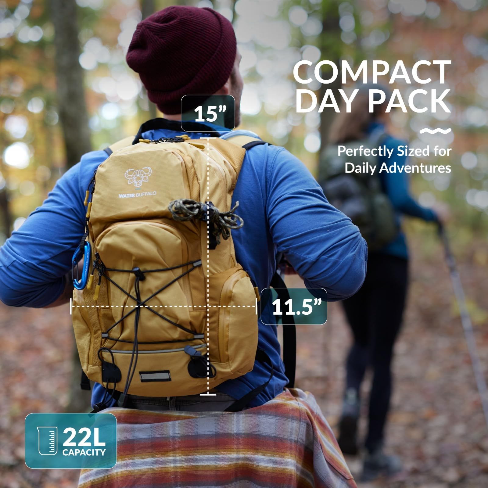 Sherpa 22L Hiking Hydration Backpack with 2L Water Bladder & Waterproof Zippers – Canopy