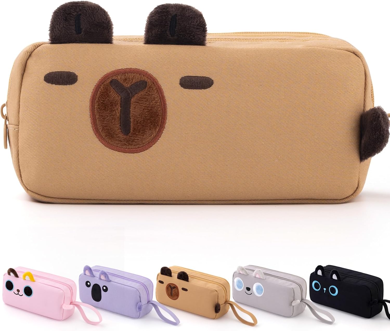 Brown Capybara 3-Compartment Pencil Case
