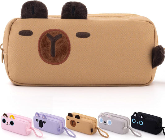Brown Capybara 3-Compartment Pencil Case