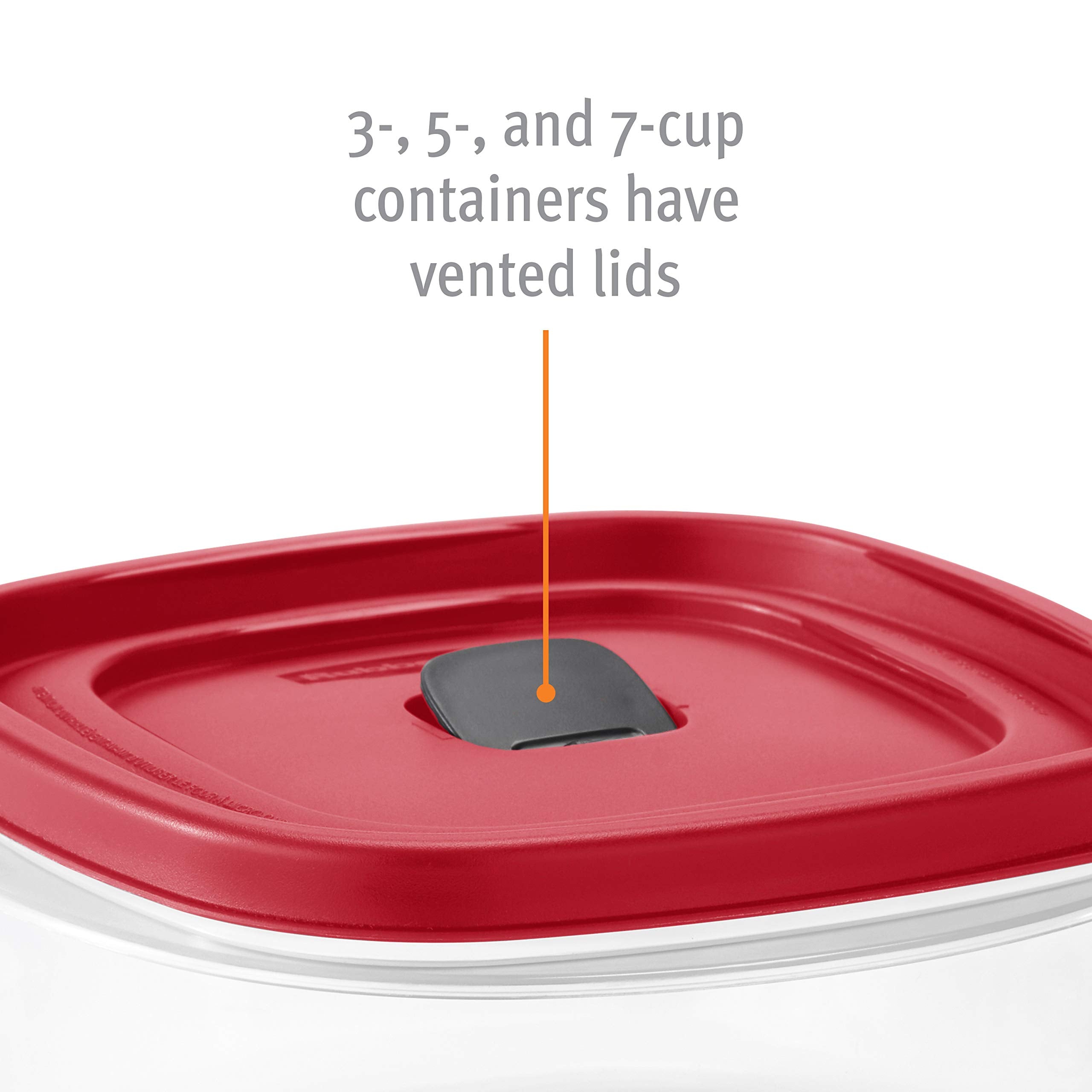 42-Piece Food Storage Containers Set – BPA-Free Stackable Containers with Vented Easy-Find Lids (Red)