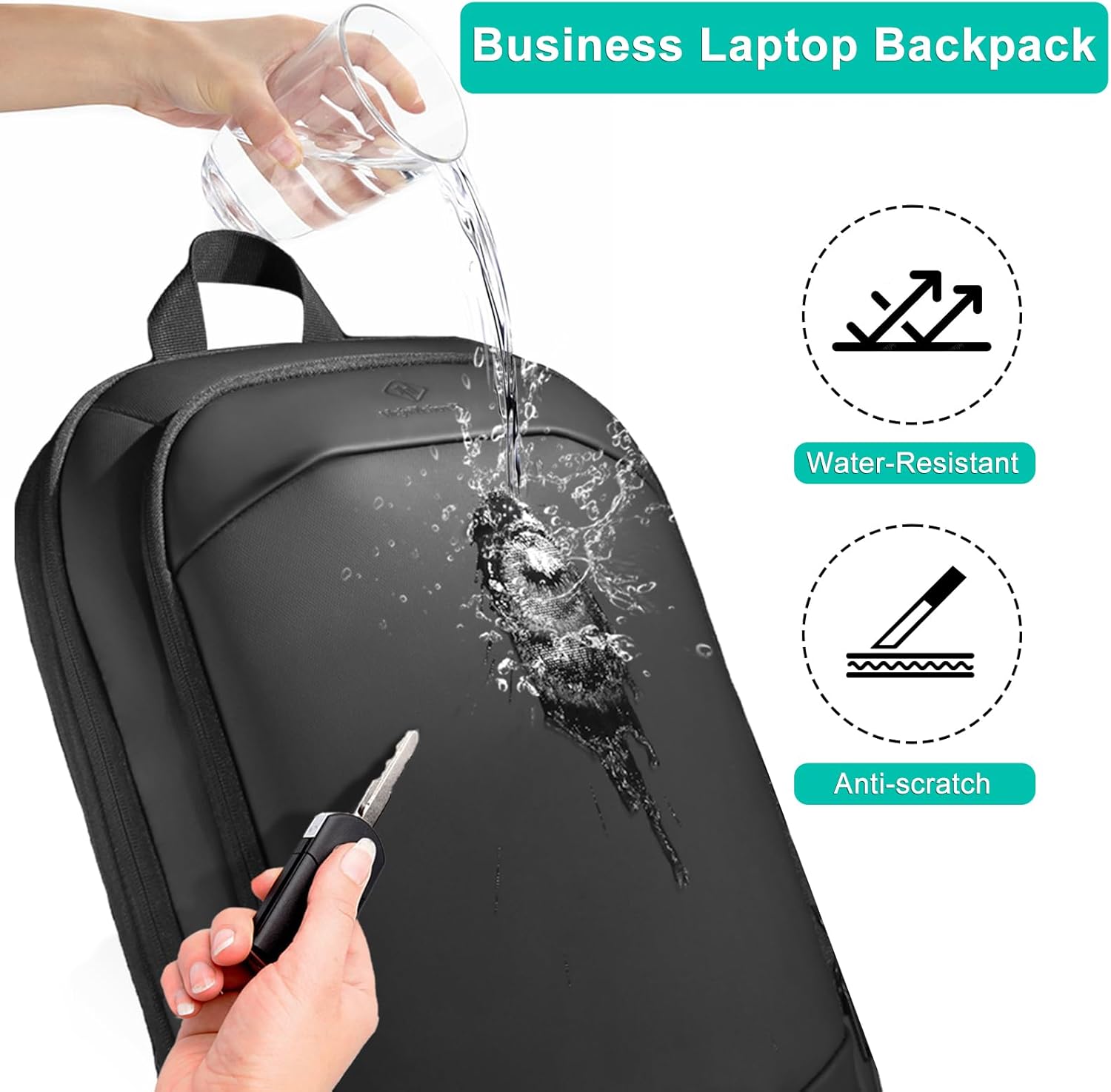 Premium 17-Inch Expandable Business Laptop Backpack for Men | Waterproof Travel Bag with USB Port & Anti-Theft Pocket