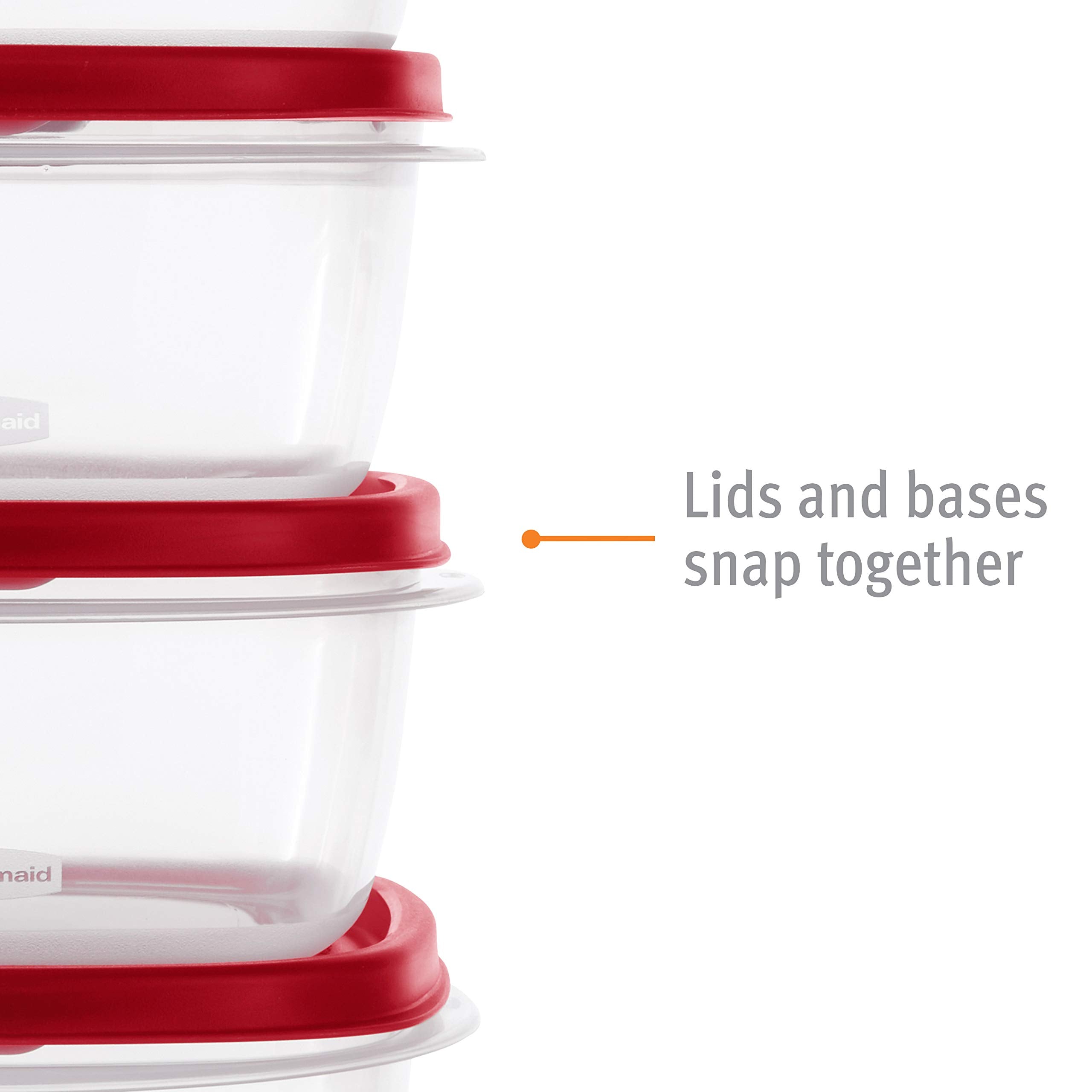 42-Piece Food Storage Containers Set – BPA-Free Stackable Containers with Vented Easy-Find Lids (Red)