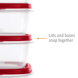 42-Piece Food Storage Containers Set – BPA-Free Stackable Containers with Vented Easy-Find Lids (Red)