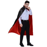 Unisex Vampire Costume with Cape & Tattoo Scar – Classic Black & Red Dracula Outfit for Kids & Adults
