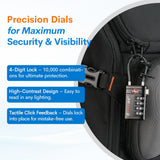 Forge Optimus TSA008 Cable Luggage Lock 2 Pack, Heavy Duty 4-Digit Combination Travel Security Lock with Open Alert Indicator