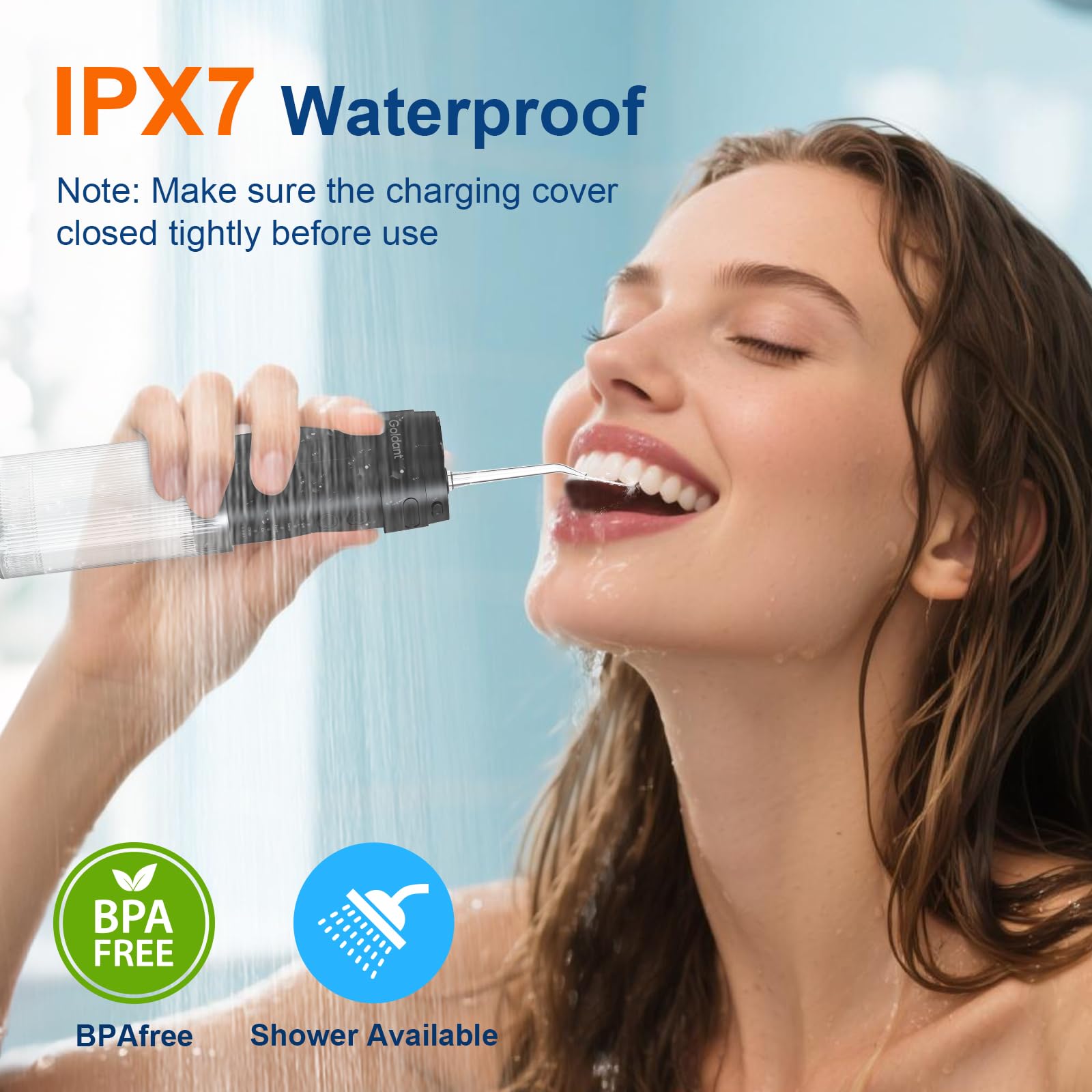 Portable Water Flosser for Teeth – Cordless Dental Oral Irrigator with 4 Modes, 16 Pressure Levels, Travel Case & IPX7 Waterproof Design