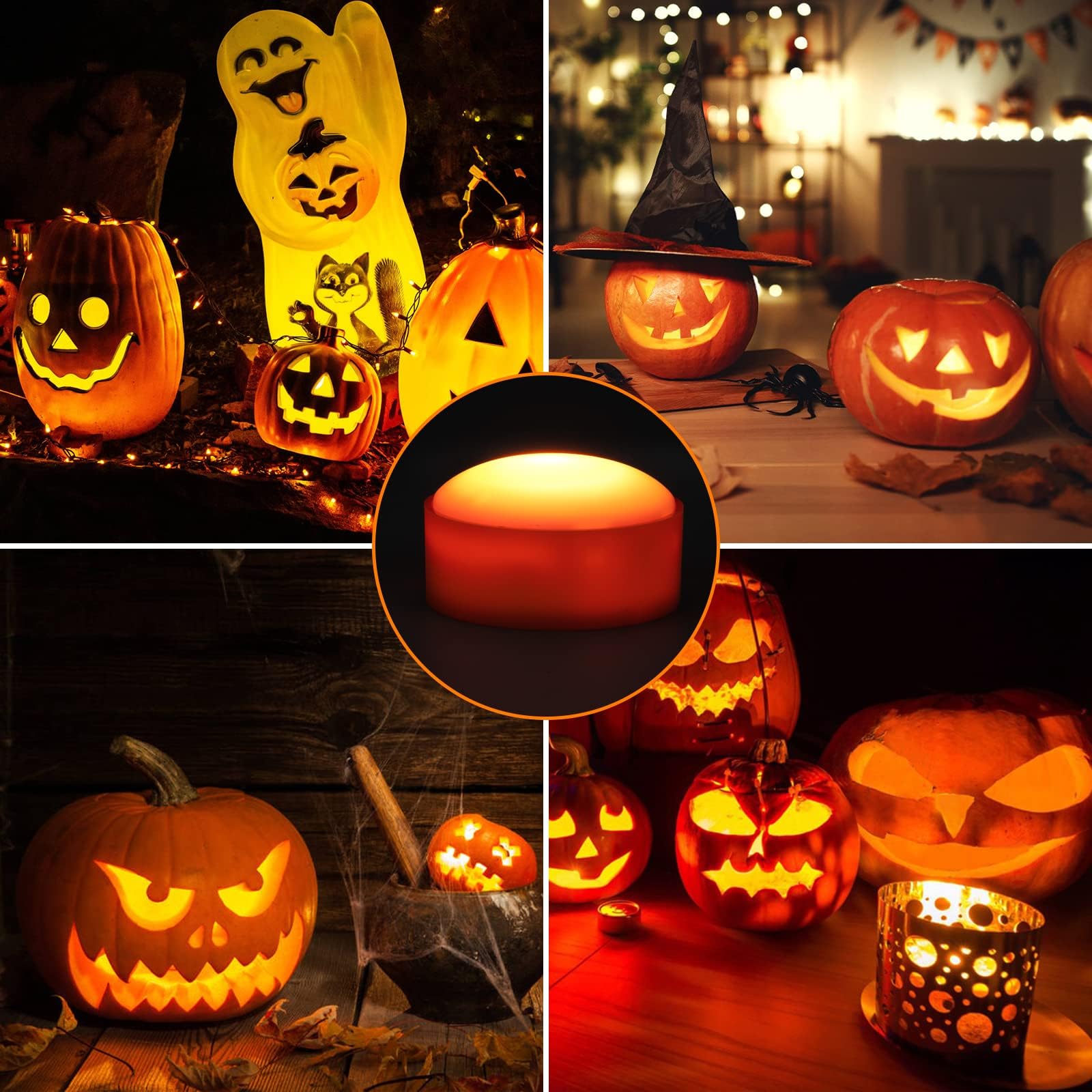 Litake RGB Pumpkin Lights (3-Pack) – 16-Color Changing LED Jack-O’-Lantern Lights with Remote, Timer & Adjustable Brightness (Battery Operated)