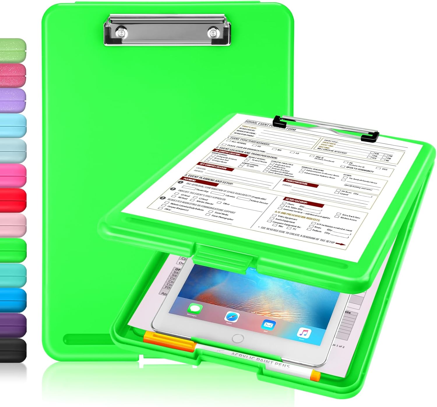 Light Pink Storage Clipboard with Low-Profile Clip