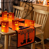 Halloween Pumpkin Luminary Bags – 50 Pack Flame-Resistant Paper Lanterns with 5 Jack-O’-Lantern Designs for Walkways & Parties