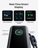 25,000mAh Power Bank with Triple 100W USB-C Ports – Fast Charging Portable Charger with Built-In Cables for Travel & Laptops