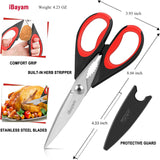 Heavy-Duty Kitchen Scissors – 2 Pack Stainless Steel Multi-Purpose Shears with Comfort Grip