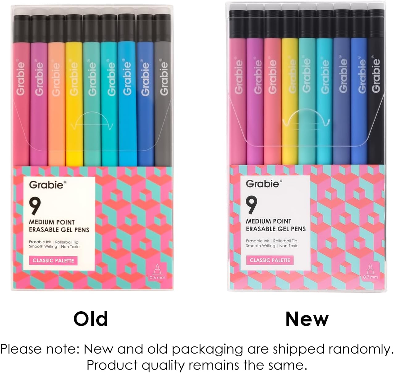 9-Color Erasable Gel Pen Set with 0.7 mm Tips