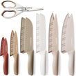 7-Piece Kitchen Knife Set with Blade Guards – Chef, Santoku, Bread & Utility Knives