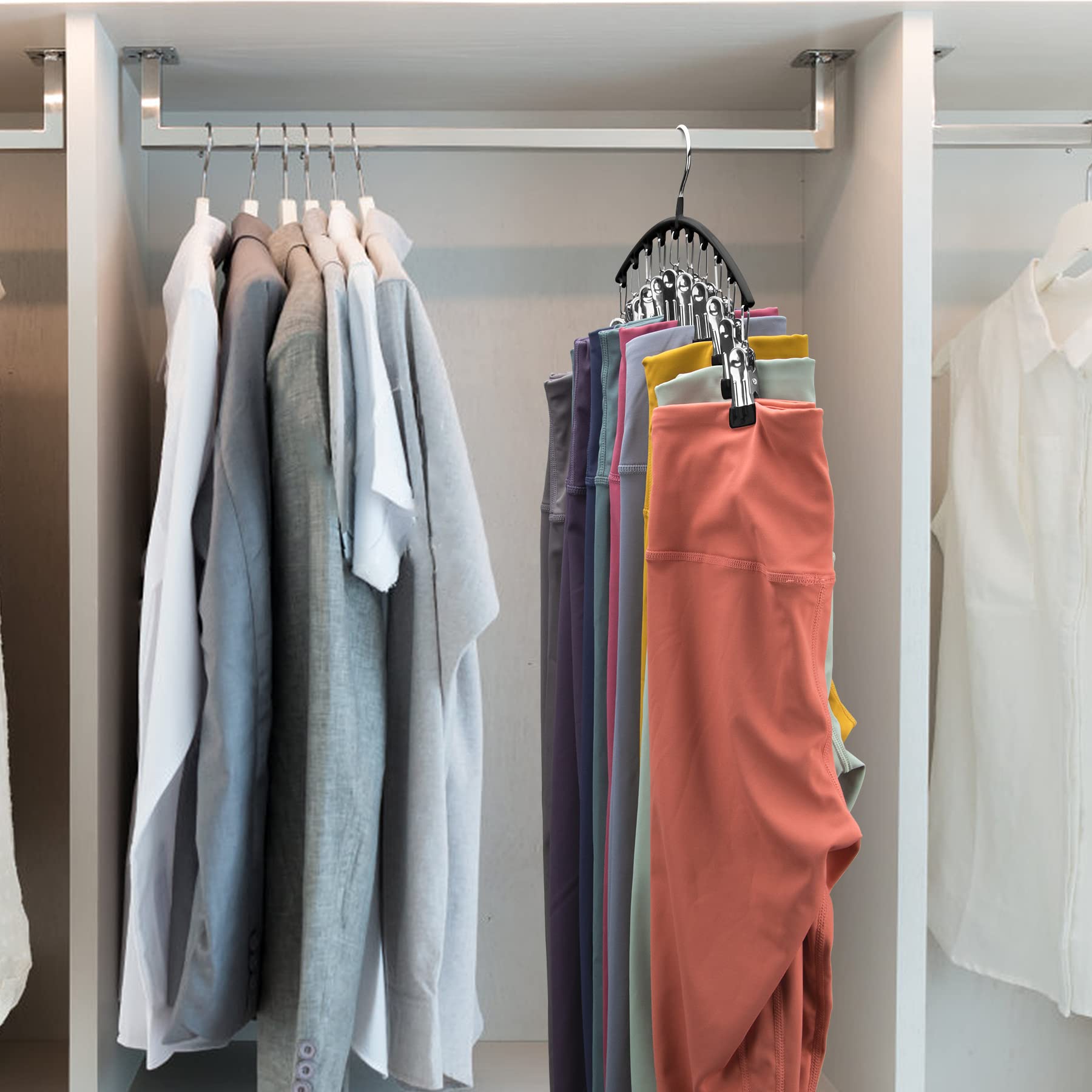 Space-Saving Yoga Pants Hanger Set (20 Clips) – Heavy-Duty Closet Organizer for Leggings, Jeans & Skirts