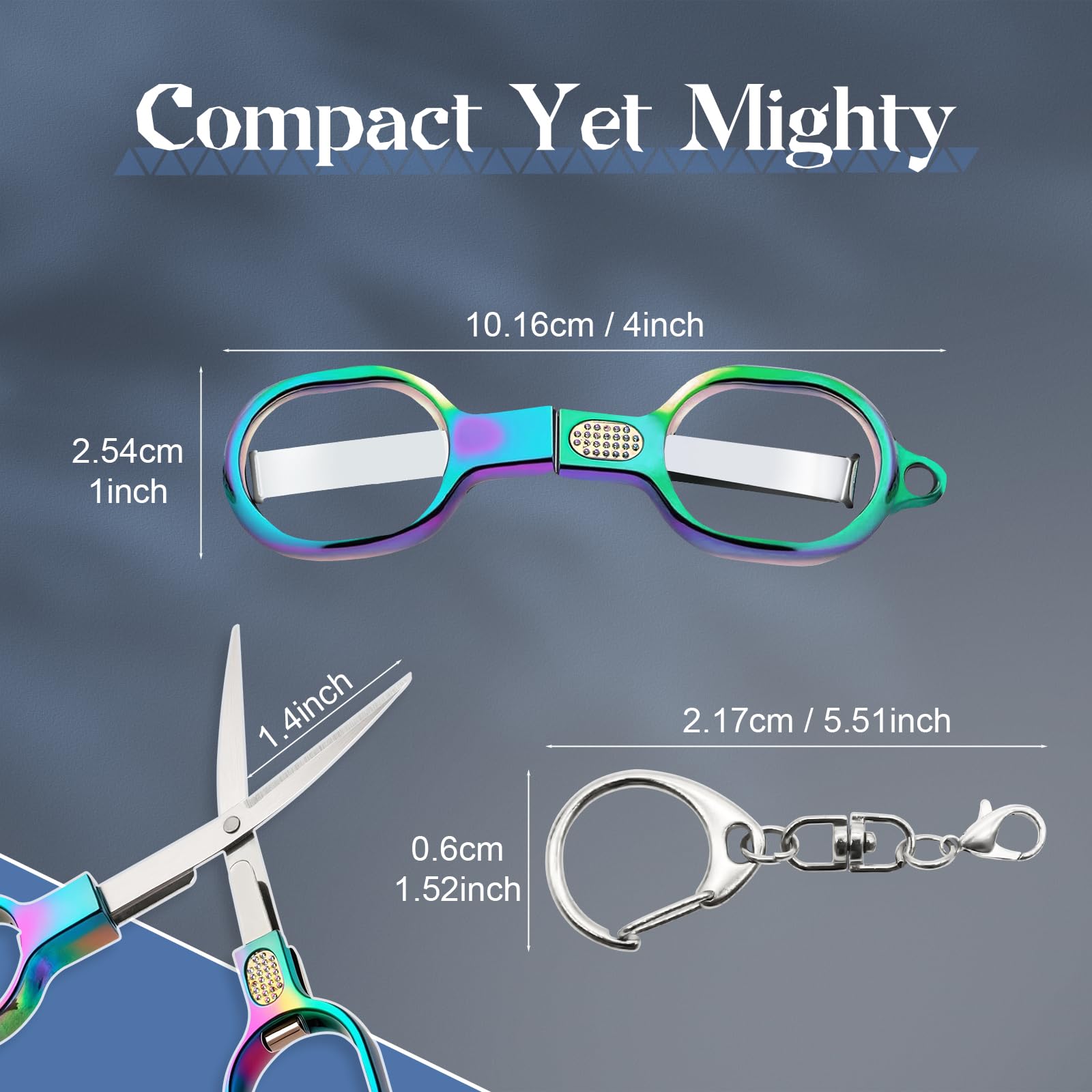 Nurse Badge Folding Scissors – TSA Approved Mini Safety Scissors with Keychain (2-Pack)