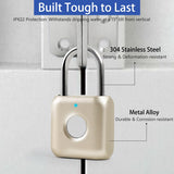 UMIKSMART Biometric Fingerprint Padlock with USB-C Rechargeable Battery, Fast Unlock Smart Lock for Gym Locker, Backpack & Storage