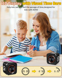 COWVTUJ Black Flip Cube Pomodoro Timer with Visual Time Bars, Silent Focus Mode & USB-C Rechargeable Power