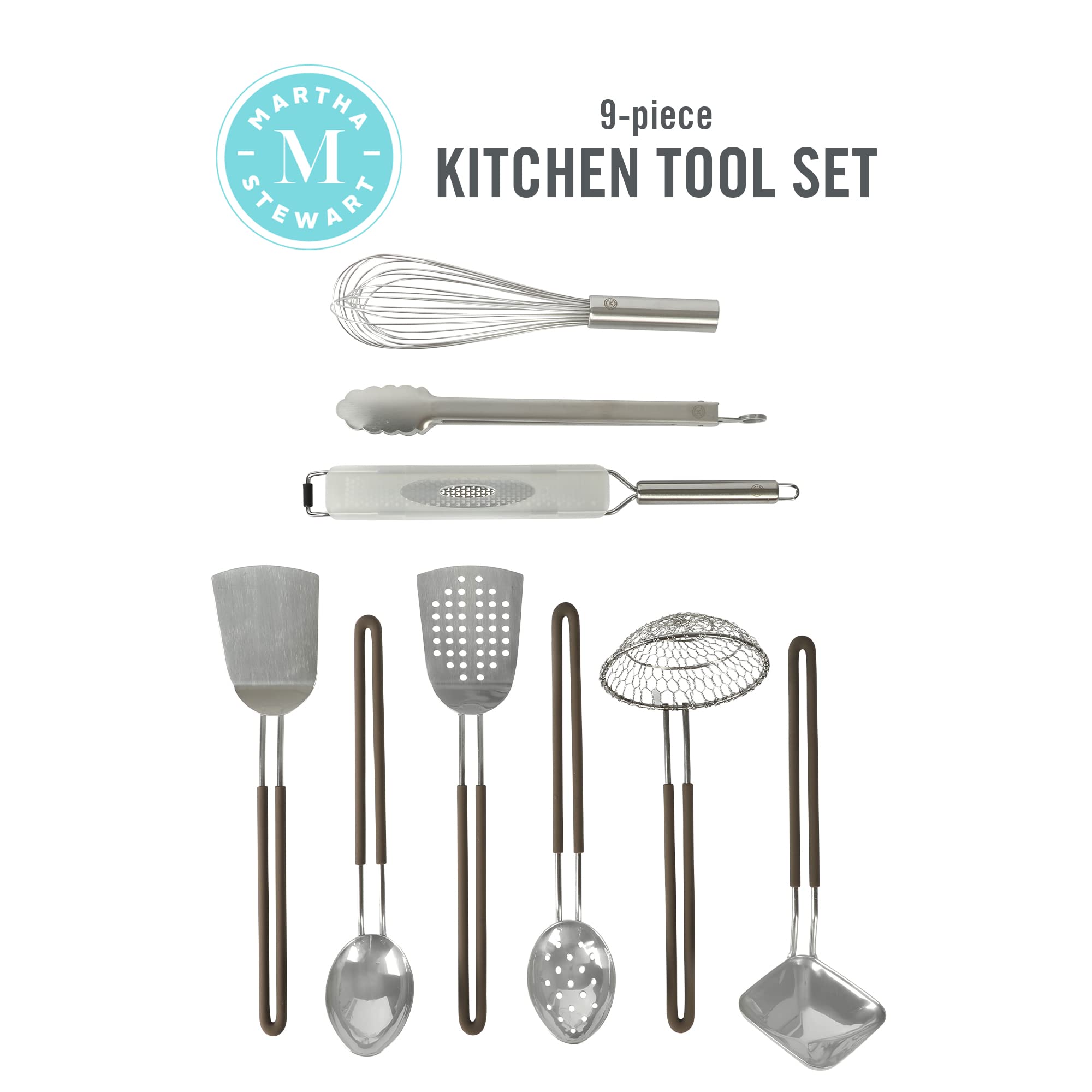 9-Piece Stainless Steel Kitchen Tools & Gadgets Set – Lightweight, Durable & Dishwasher Safe