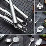 8-Piece Stainless Steel Cooking Utensil Set with Mirror Finish – Durable, Rust-Resistant & Dishwasher Safe