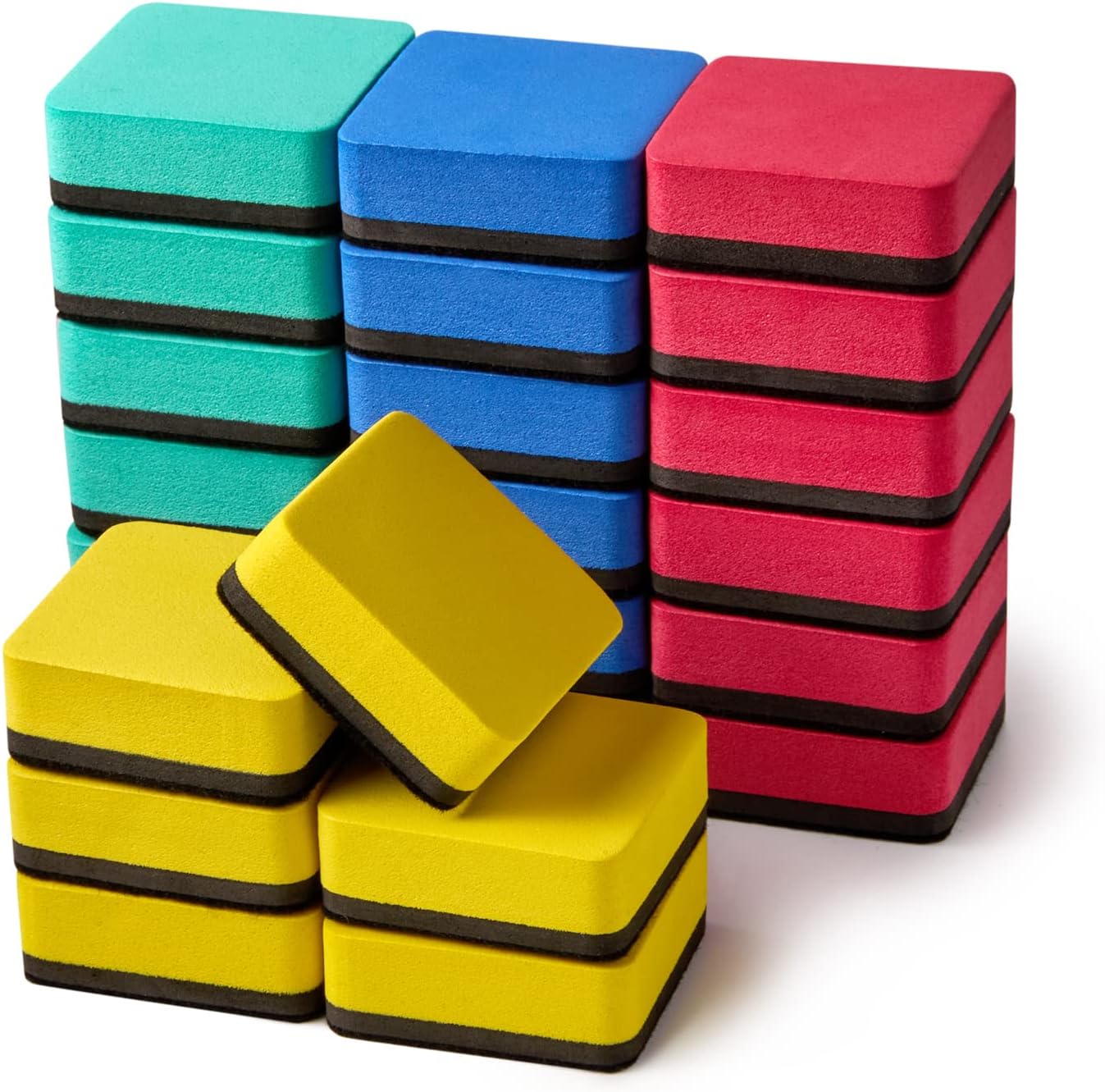 24-Pack Magnetic Square Dry Erase Erasers