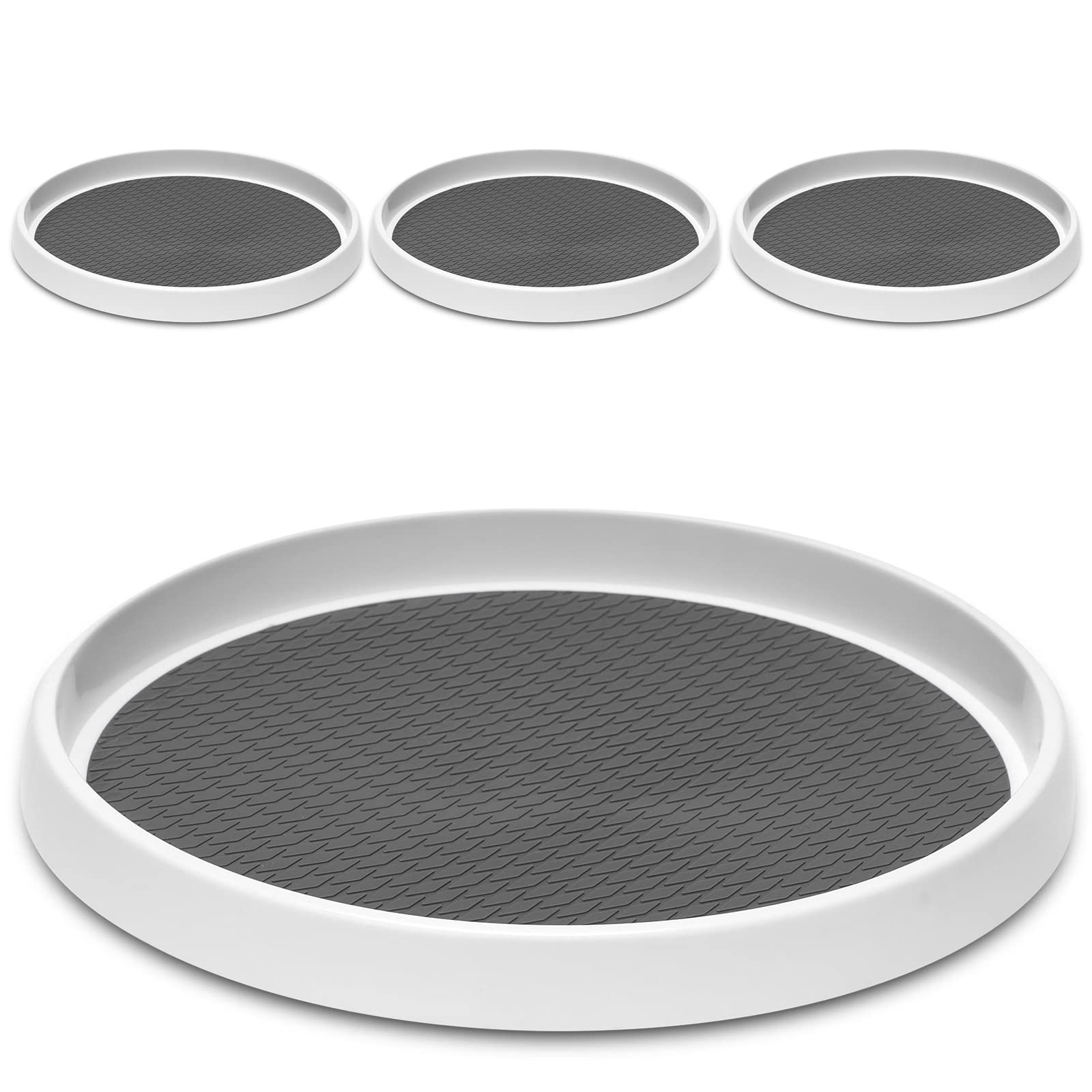 Non-Skid Lazy Susan Turntable Organizer (4-Pack, 10”) – Rotating Storage for Kitchen, Pantry, Fridge & Vanity