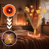 Pumpkin Projector Candle Light – LED Flameless Candle with Rotating Pumpkin Stars, Remote Control & Real Wax Design for Fall & Halloween Décor (Orange)