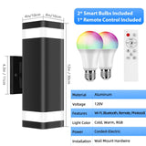 WiFi Smart RGB Outdoor Wall Light – Dusk to Dawn Up & Down Sconce with Alexa Control