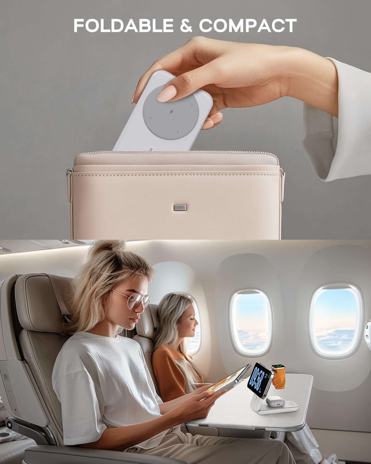 RORRY 3-in-1 Magnetic Power Bank 10000mAh – Foldable MagSafe Charger for iPhone, Apple Watch & AirPods