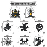 Happy Halloween Banner & Hanging Swirl Set – 17PCS Black & Orange Ceiling Decorations with Glitter Foil