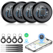 Tukio Bluetooth Tracker Tag 4 Pack, Apple Find My Compatible Item Locator, IP67 Waterproof Smart Key Finder with Loud Alert and Replaceable Battery
