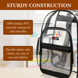MGgear 17 Inch Clear PVC Backpack with 5 Zipper Compartments – School & Event Bag