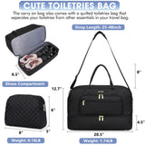 LUOCIP Large Women’s Travel Duffle Bag – Carry-On Weekender with Wet Pocket, Shoe Compartment & Toiletry Bag (Black)