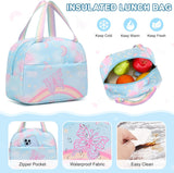 Rainbow Butterfly Backpack for Girls with Lunch Bag & Pencil Case Set, Kids School Backpack for Kindergarten, Elementary & Middle School Students