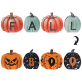 Reversible Wooden Pumpkin Table Decor – “FALL” & “BOO” Double-Sided Autumn & Halloween Decoration for Home